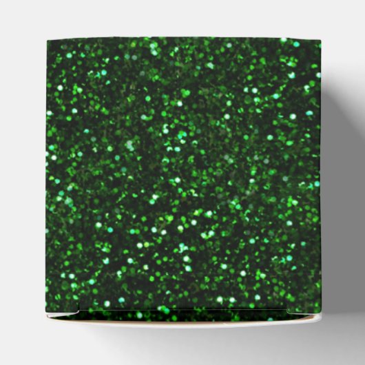 Dark Emerald Green Glitter Bedankdoosjes (Bovenkant)