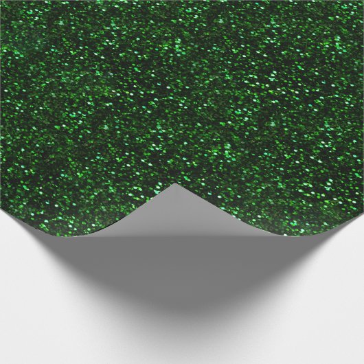 Dark Emerald Green Glitter Cadeaupapier (Hoek)