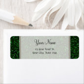 Dark Emerald Green Glitter Etiket (Insitu)