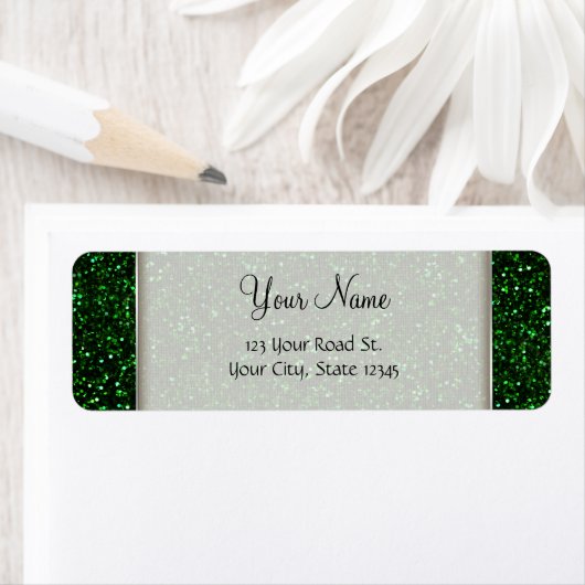 Dark Emerald Green Glitter Etiket (Insitu)
