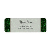 Dark Emerald Green Glitter Etiket (Voorkant)