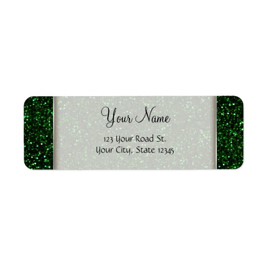 Dark Emerald Green Glitter Etiket (Voorkant)