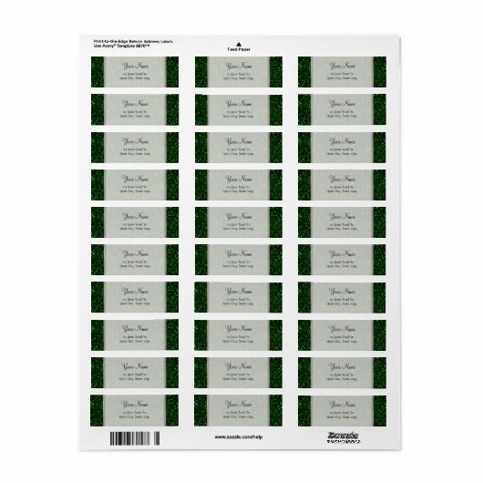 Dark Emerald Green Glitter Etiket (Full Sheet)
