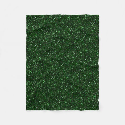 Dark Emerald Green Glitter Fleece Deken (Voorkant)