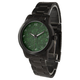Dark Emerald Green Glitter Horloge