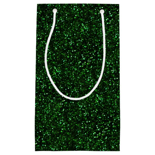 Dark Emerald Green Glitter Klein Cadeauzakje (Voorkant)