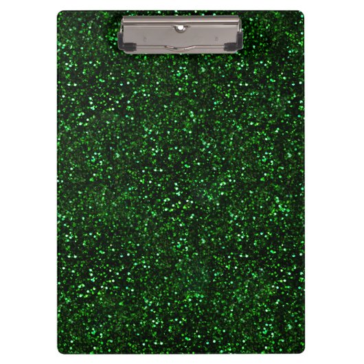 Dark Emerald Green Glitter Klembord (Voorkant)