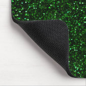 Dark Emerald Green Glitter Muismat (Hoek)