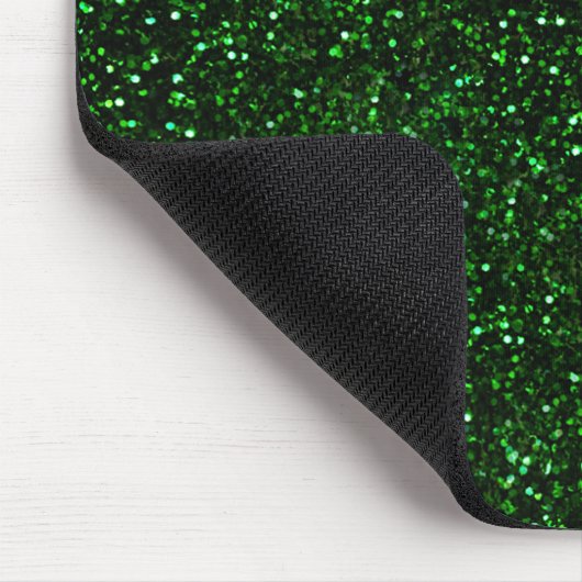 Dark Emerald Green Glitter Muismat (Hoek)