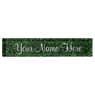 Dark Emerald Green Glitter Naambordje