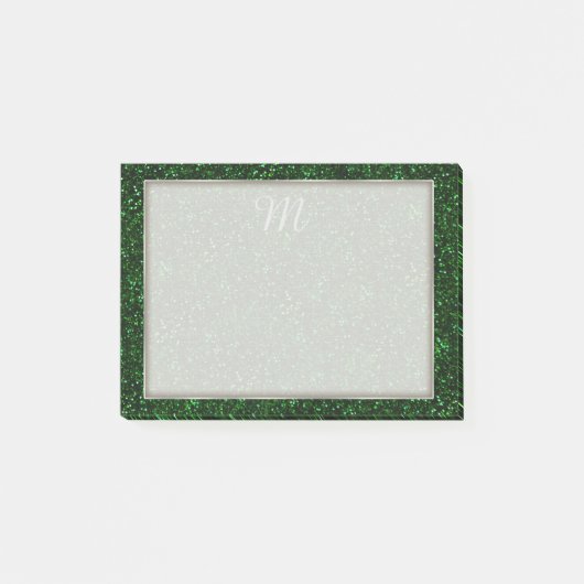 Dark Emerald Green Glitter Post-it® Notes (Voorkant)