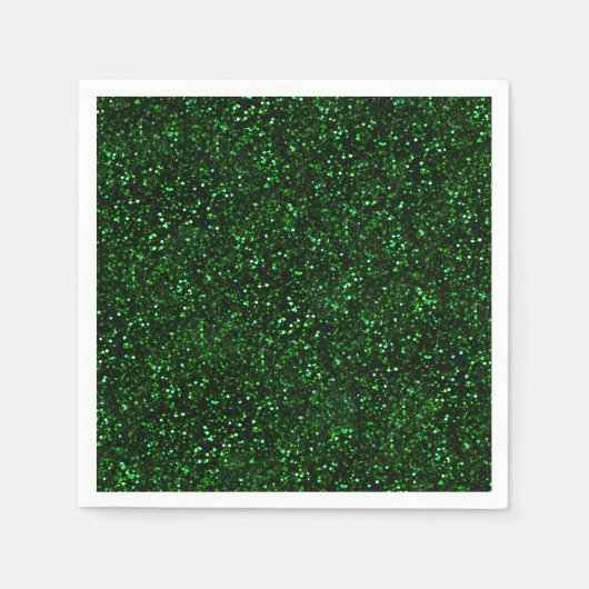 Dark Emerald Green Glitter Servetten (Voorkant)