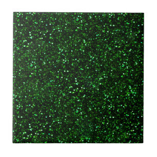 Dark Emerald Green Glitter Tegeltje