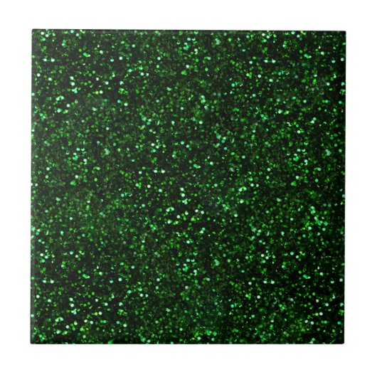 Dark Emerald Green Glitter Tegeltje (Voorkant)