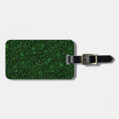 Dark Emerald Spring Green Glitter Bagagelabel (Voorkant horizontaal)