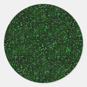 Dark Emerald Spring Green Glitter Ronde Sticker