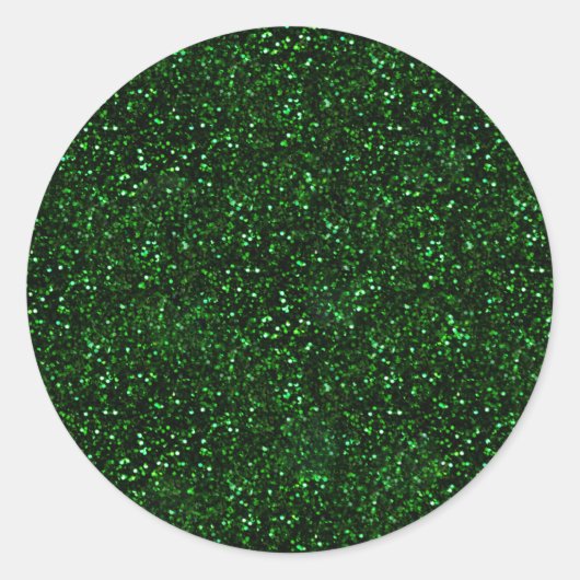 Dark Emerald Spring Green Glitter Ronde Sticker (Voorkant)