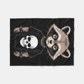 Dark Emo Raccoon With Skull Punk Style Alternative Fleece Deken (Voorkant (Horizontaal))