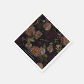Dark en Moody Dramatic Floral Vrijgezellenfeest Servet (Hoek)