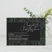 Dark en Moody Ferns Engagement Party Kaart (Staand voorkant)