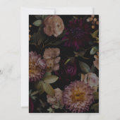 Dark en Moody Gothic Black Floral Vrijgezellenfees Kaart (Achterkant)