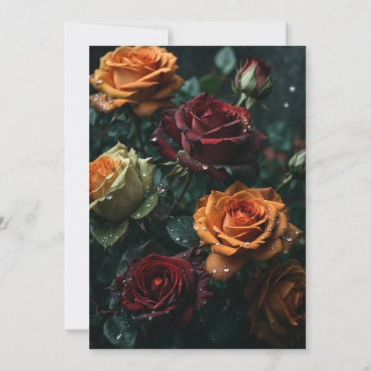 Dark en Moody Gothic Romantische Rozen Bruiloft Kaart (Achterkant)