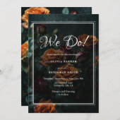 Dark en Moody Gothic Romantische Rozen Bruiloft Kaart (Voorkant / Achterkant)