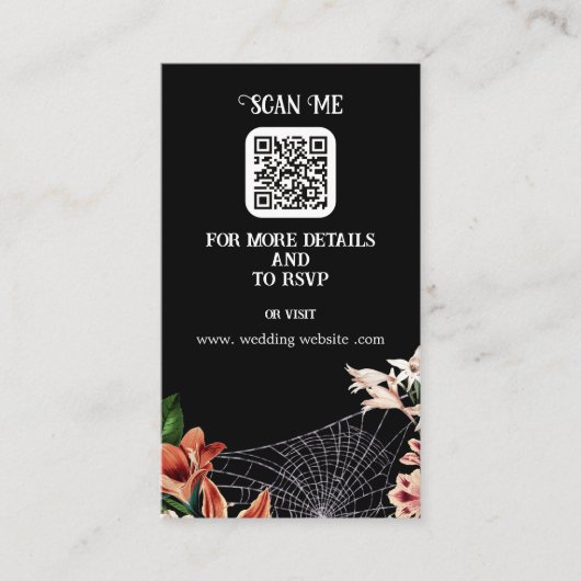 Dark en Moody Gothic Wedding Enclosure Kaart QR-co (Voorkant)