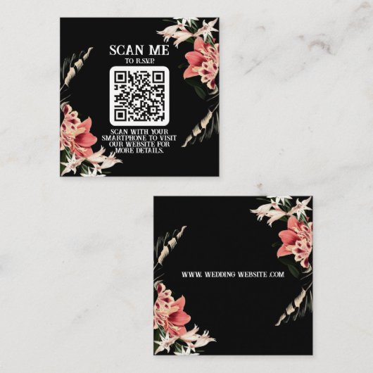 Dark en Moody QR Code Wedding Enclosure Kaart (Voorkant / Achterkant)
