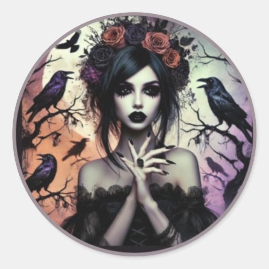 Dark Enchantment Ronde Sticker (Voorkant)