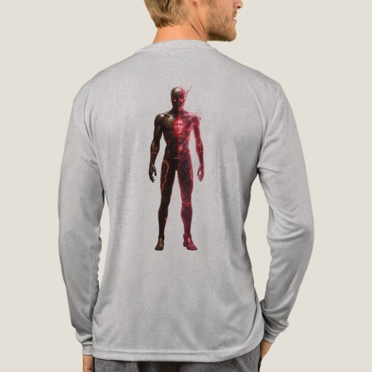 Dark Energy Speedster Back Graphic Long Sleeve Tee Tri-Blend Shirt (Achterkant volledig)