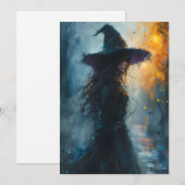 Dark Evil Witch Waterverf Feestdagenkaart (Voorkant / Achterkant)