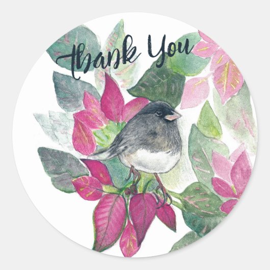 Dark Eyed Junco Bird Art Ronde Sticker (Voorkant)