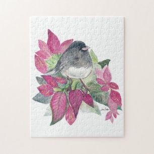 Dark Eyed Junco Bird Waterverf Art Jigzaag Puzzle Legpuzzel