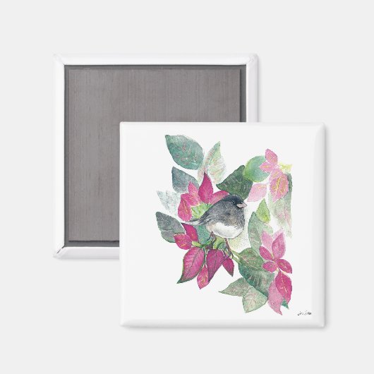 Dark Eyed Junco Bird Waterverf Art Magnet (Voorkant / Achterkant)