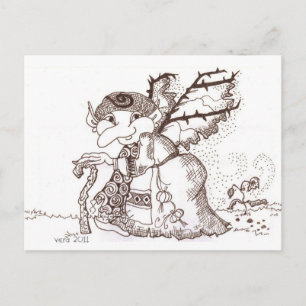 Dark Faerie Baba Ukraine Folk Art Briefkaart