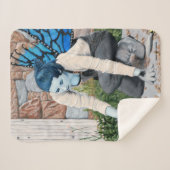 Dark Fairy Garden Gardener Fantasy Art Blanket Sherpa Deken (Voorkant (horizontaal))