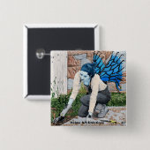 Dark Fairy Garden Gardener Fantasy Art Button (Voorkant /achterkant)