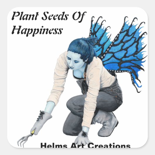 Dark Fairy Garden Gardener Fantasy Art Stickers (Voorkant)