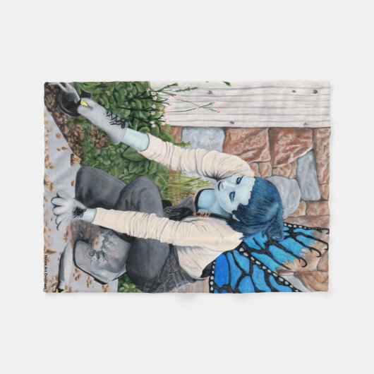 Dark Fairy Gardener Fantasy Art Fleece Deken (Voorkant (Horizontaal))