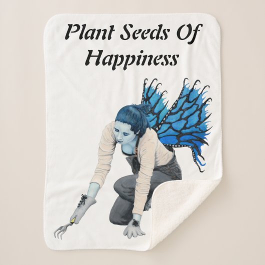 Dark Fairy Gardener Fantasy Art Sherpa Deken (Voorkant)