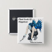 Dark Fairy Gardener Gardening Fantasy Art Button (Voorkant /achterkant)