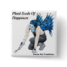 Dark Fairy Gardener Gardening Fantasy Art Button