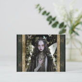 Dark Fairy Meisje Gothic Gotische Fantasy Kunst Briefkaart (Staand voorkant)