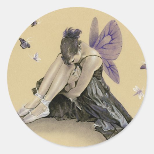 Dark Fairy Paarse vleugels Sticker (Voorkant)