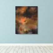 Dark Fall Kleuren Hedendaagse Abstracte Art Decor Canvas Afdruk (Insitu (Houten vloer))