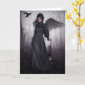 Dark Fallen Angel Halloween wenskaart Kaart (Gele Bloem)
