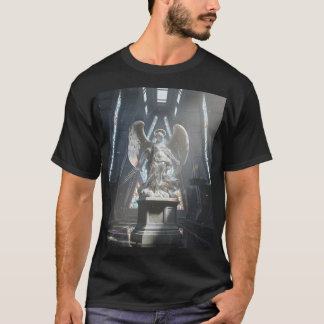 Dark Fallen Angel Statue\Gothic Cathedral T-Shir T-shirt