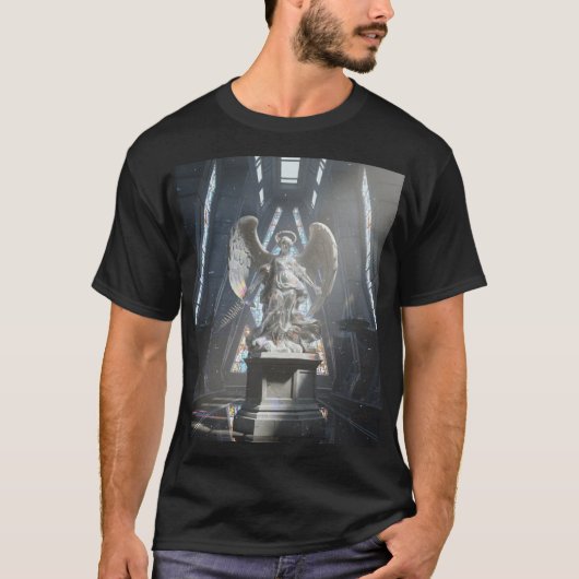 Dark Fallen Angel Statue\Gothic Cathedral T-Shir T-shirt (Voorkant)