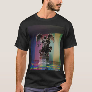 Dark Fallen Angel Statue\Gothic Cathedral T-Shir T-shirt